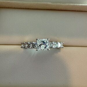 14k WG Princess cut diamond ring